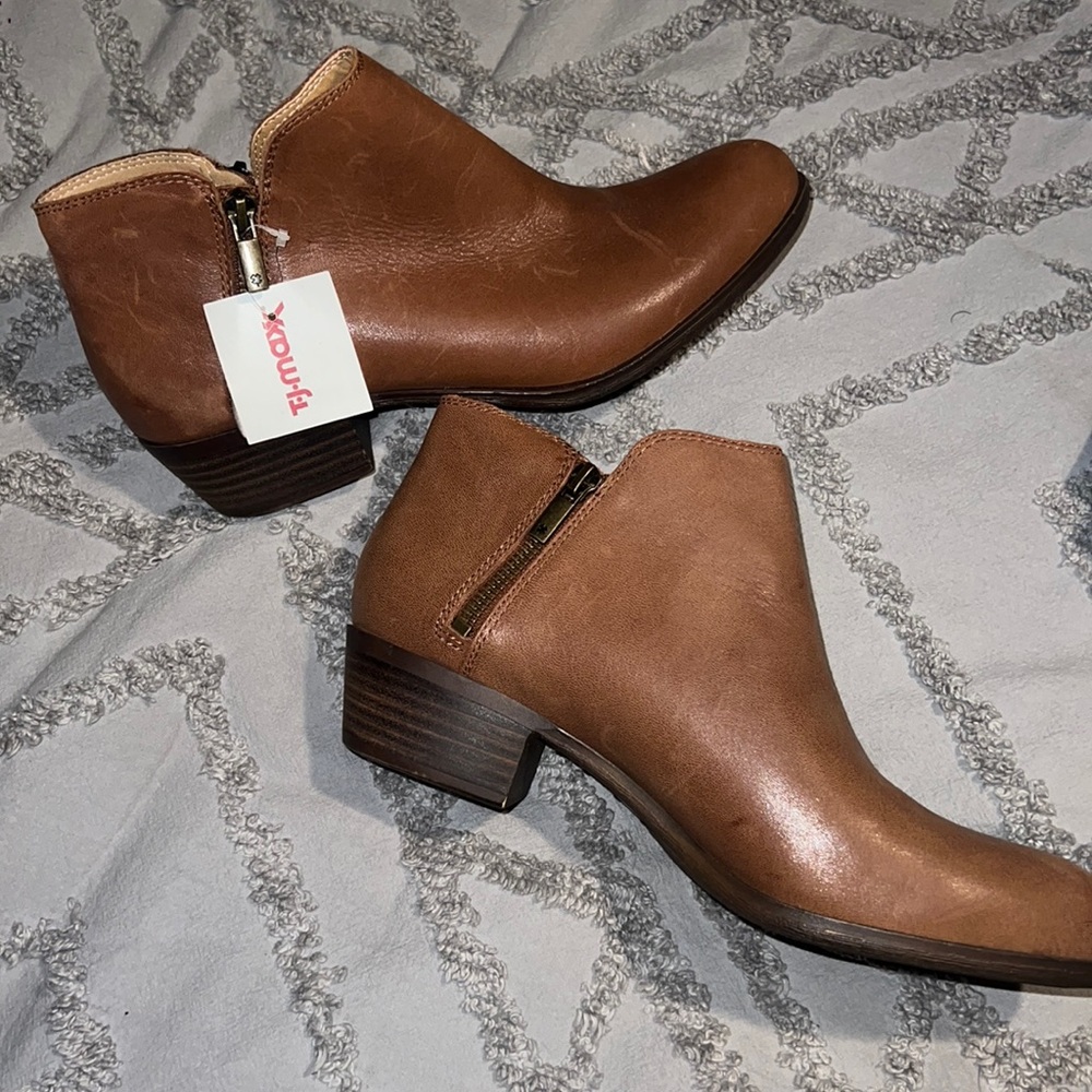 Lucky 🍀 Brand leather booties brown size 9.5 NWT women